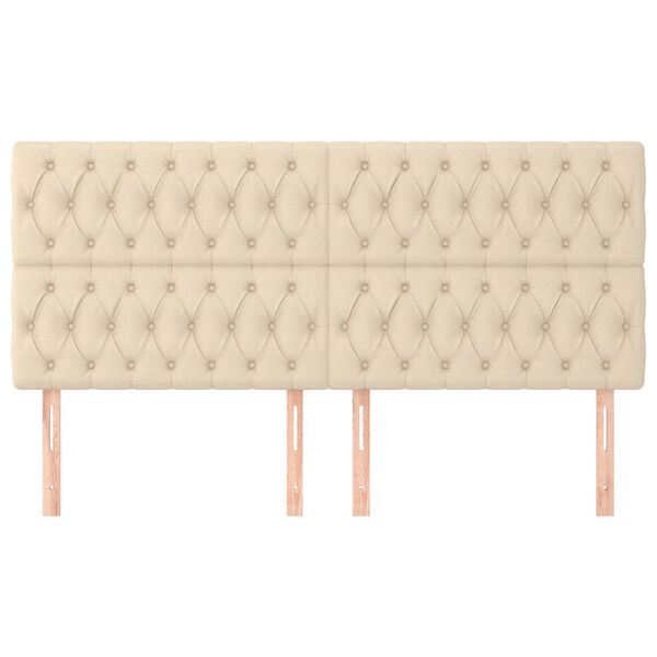 vidaXL Galvūgalis, kreminės spalvos, 200x7x118/128 cm, audinys