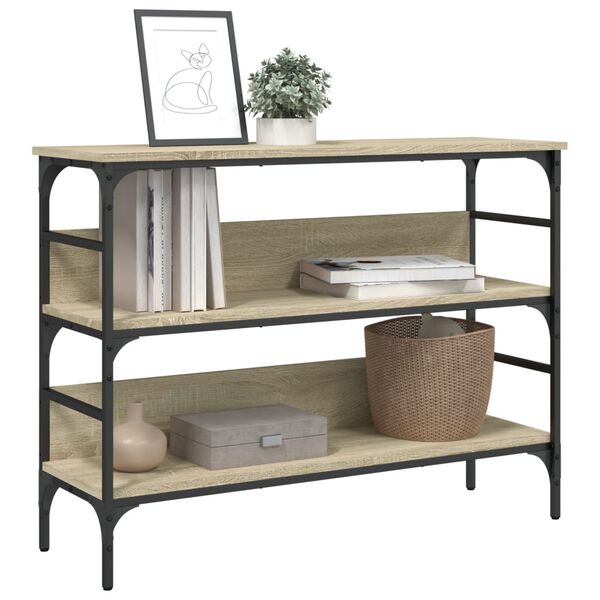 vidaXL Konsolinis staliukas, ąžuolo, 100x32x75cm, apdirbta mediena