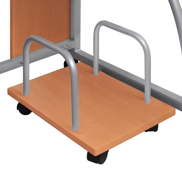 vidaXL Kompiuterio stalas, rudas, 110x52x88,5cm, apdirbta mediena