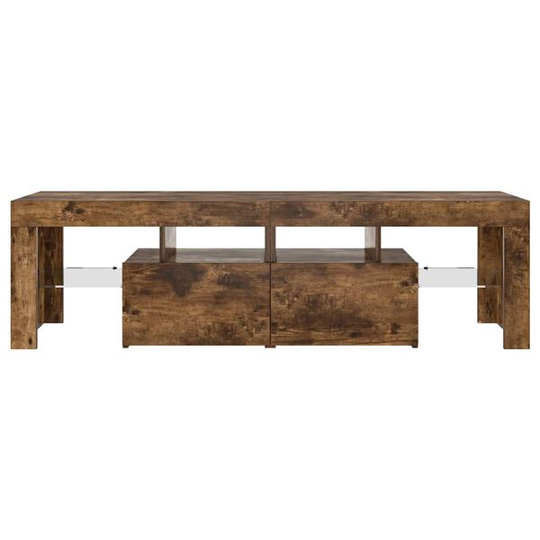 vidaXL Televizoriaus spintelė su LED, dūminio ąžuolo, 140x36,5x40cm