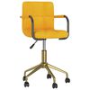 vidaXL Pasukamos valgomojo kėdės, 4vnt., garstyčių geltonos, aksomas
