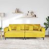 vidaXL Sofa su pagalve 3 pcs Geltona Aksomas