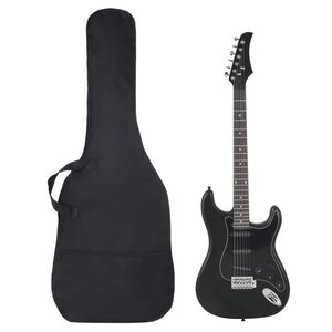 vidaXL Elektrinė gitara pradedantiesiems su dėklu, juoda, 4/4 39"