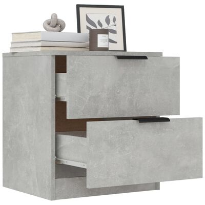 vidaXL Naktinė spintelė, betono pilkos spalvos, apdirbta mediena