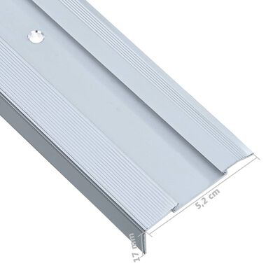 vidaXL Profiliai laiptams, 15vnt., sidabro, 134cm, aliuminis, L formos