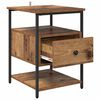 vidaXL Šalia lovos spintelė su stalčių Senas medis 40 x 42 x 56 cm