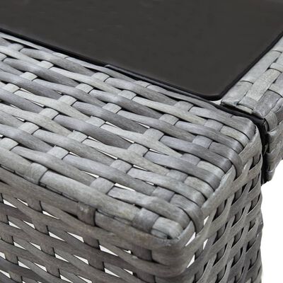 vidaXL Sodo baro komplektas su pagalvėmis, 7 dalių, pilkas, ratanas