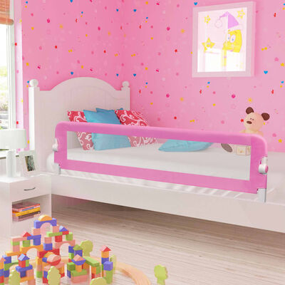 vidaXL Apsauginis turėklas vaiko lovai, rožinis, 180x42cm, poliesteris