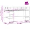vidaXL Vaikų Lofto Lovos Rėmas Balta ir mėlyna 79,5 x 200 cm Metalas