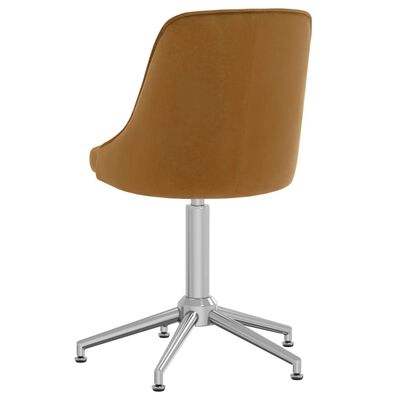 vidaXL Pasukama biuro kėdė, rudos spalvos, aksomas (330775)