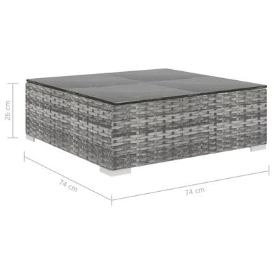 vidaXL Sodo baldų komplektas su pagalvėmis, 5d., pilkas, poliratanas
