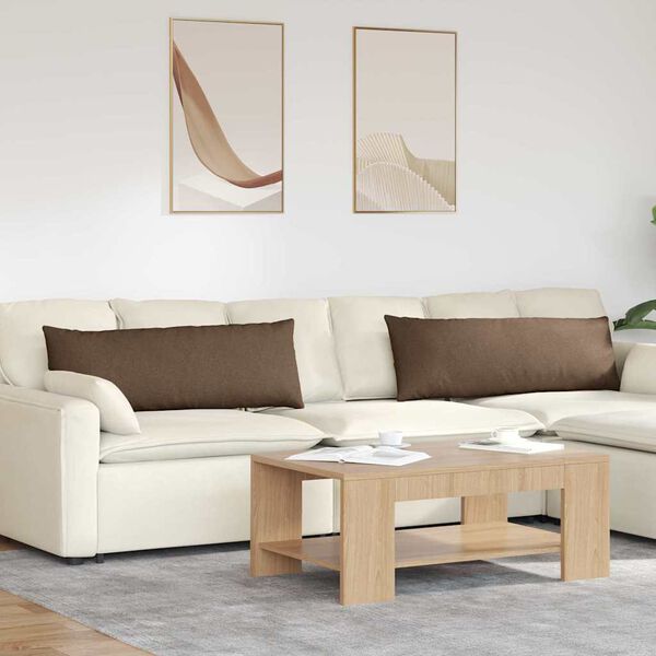 vidaXL Sofa Pagalvės 2 pcs Ruda 120 x 40 cm audinys