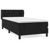 vidaXL Lova su spyruoklėmis ir čiužiniu, juoda, 100x200 cm, aksomas