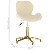 vidaXL Pasukamos valgomojo kėdės, 2vnt., kreminės spalvos, aksomas