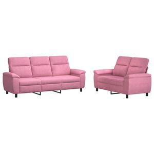 vidaXL Sofos komplektas 2 pcs Rožinė Audinys