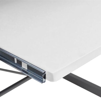 vidaXL Kampinis kompiuterio stalas, baltas, 132x112x99cm, mediena