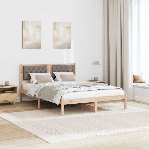 vidaXL Lovos rėmas Taupe 150 x 200 cm Kietos pu&scaron;ies mediena