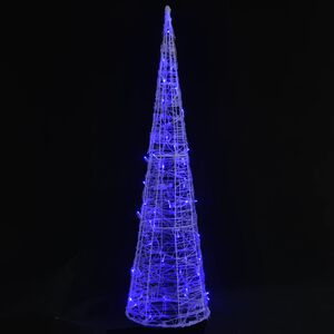 vidaXL Akrilinė LED dekoracija piramidė, mėlynos spalvos, 120cm