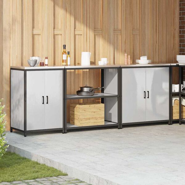 vidaXL Virtuvės saugojimo rinkinys 3 pcs Sidabro Nerūdijantis Plienas