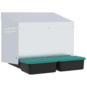 vidaXL Vi&scaron;čių lizdas, 2 skyriai, montuojamas prie sienos, cinkuotas plienas