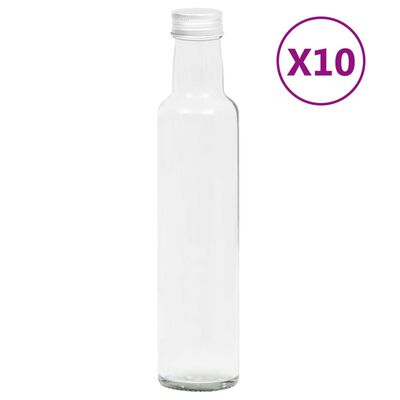 vidaXL Maži stikliniai buteliukai su užsukamais dangteliais, 10vnt.