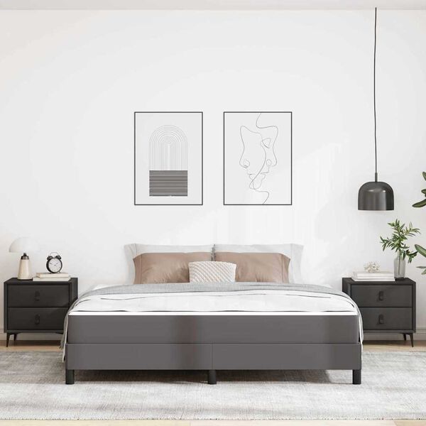 vidaXL Lovos rėmas su čiužiniu Pilka 180 x 200 cm audinys