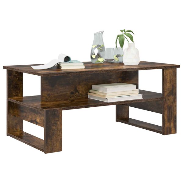 vidaXL Kavos staliukas Rūkyta ąžuolas 90 x 50 x 40 cm Apdirbta mediena