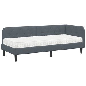 vidaXL Kampinė lovos konstrukcija Tamsiai pilka 80 x 200 cm Aksomas