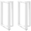 vidaXL Baro stalo kojos, T formos, 2 vnt., baltos, 60x35x(90-91) cm, plienas