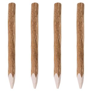 vidaXL Smailūs tvoros stulpai, 4vnt., 90cm, lazdyno mediena