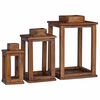 vidaXL Žibintas 3 vnt. LED Natūrali 30 x 30 x 44 cm Mahogany Medis