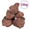 vidaXL Vulkaninės uolienos, raudonos spalvos, 25 kg, 10-30 cm