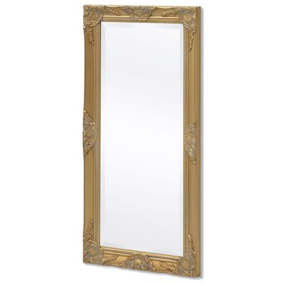 vidaXL Sieninis veidrodis, barokinis stilius, 100x50 cm, auksinės sp.