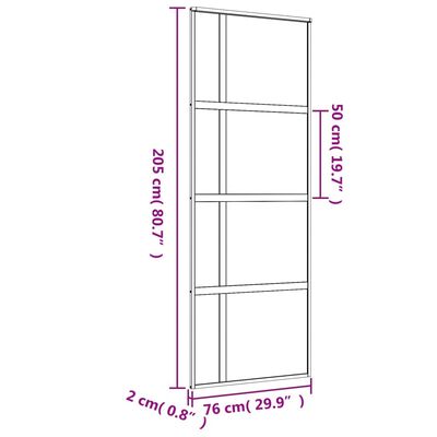 vidaXL Stumdomos durys, auksinės, 76x205cm, ESG stiklas ir aliuminis