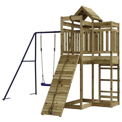 vidaXL Lauko žaidimų aikštelės komplektas, impregnuota pušies mediena