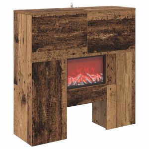 vidaXL Elektrinis židinys Sendintos medienos 75 x 24,5 x 75 cm