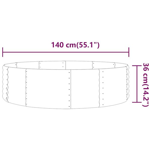 vidaXL Auk&scaron;tas sodo lovelis, žalias, 140x140x36cm, cinkuotas plienas