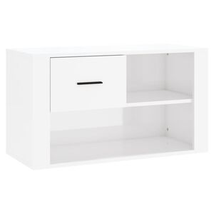 vidaXL Spintelė batams, balta, 80x35x45cm, apdirbta mediena, blizgi