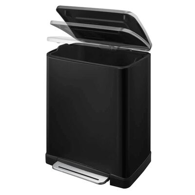 EKO Šiukšliadėžė su pedalu E-Cube, matinės juodos spalvos, 50l