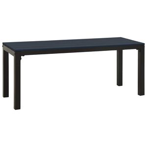 vidaXL Sodo suoliukas, juodos spalvos, 110cm, plienas ir WPC