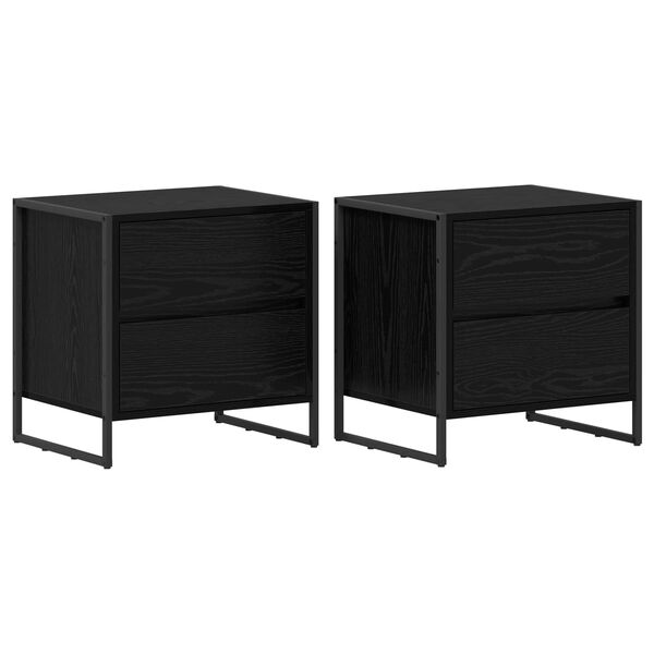 vidaXL Naktinis staliukas 2 pcs Juodas ąžuolas 50 x 39.5 x 50 cm