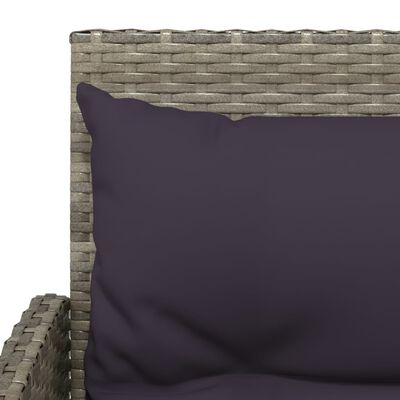 vidaXL Sofos komplektas su pagalvėlėmis, 2 dalių, pilkas, poliratanas