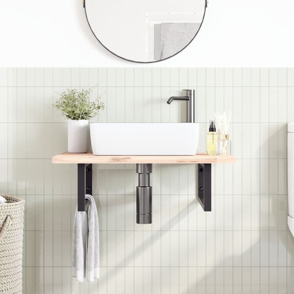 vidaXL Lentynų laikikliai praustuvui, 2vnt., juodos, plienas