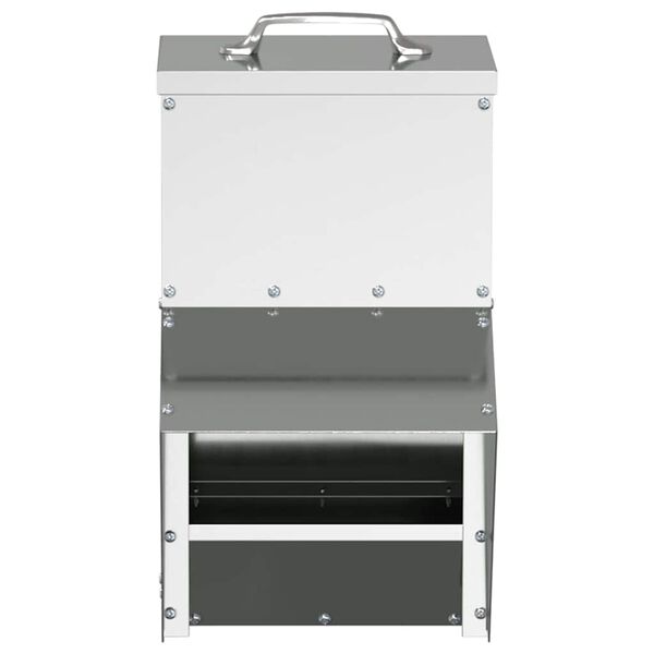 vidaXL Vištų lesykla Sidabro 20 x 25 x 35 cm Cinkuota plienas