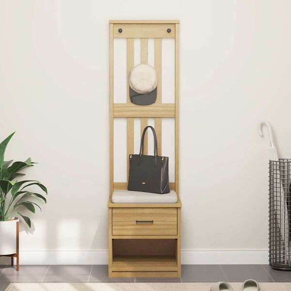 vidaXL salės medis "SANDNES" 45x40x159,5 cm medžio masyvo pušis