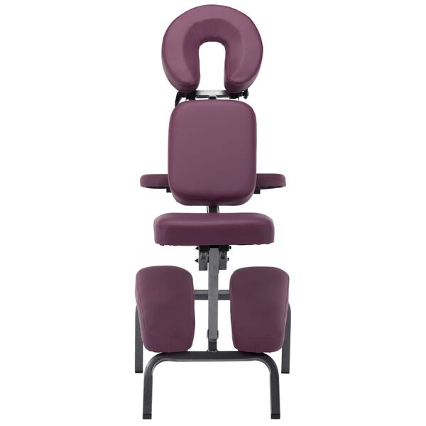 vidaXL Masažinis krėslas, vyšninės sp., 122x81x48cm, dirbtinė oda