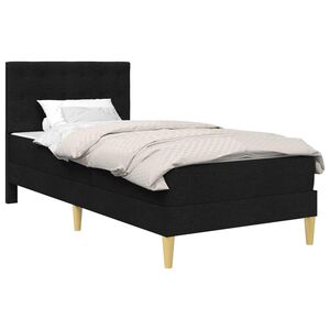 vidaXL Lovos rėmas su čiužiniu Juodas 90 x 190 cm audinys