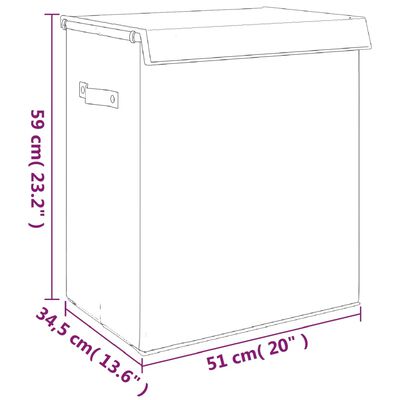 vidaXL Sulankstomas skalbinių krepšys, pilkas, 51x34,5x59cm, audinys