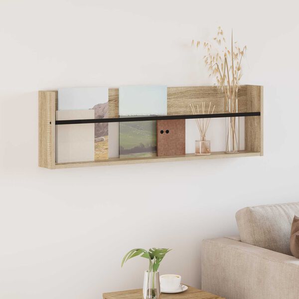 vidaXL Žurnalų stovas Sonoma ąžuolas 100 x 12 x 30 cm Apdirbta mediena