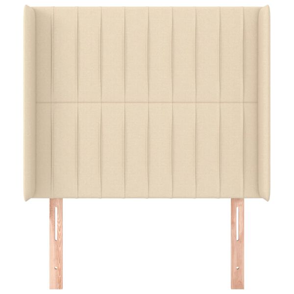 vidaXL Galvūgalis su auselėmis, kreminis, 93x16x118/128cm, audinys